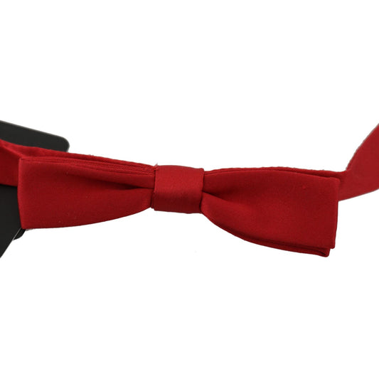 Dolce & Gabbana Red 100% Silk Slim Adjustable Neck Papillon Bow Tie Bow Tie