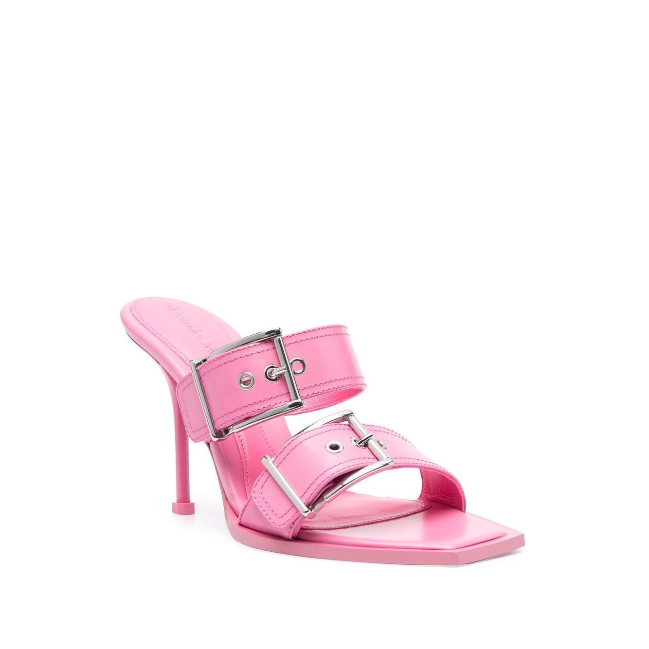 Alexander McQueen 100mm Buckle Leather Sandals Sandals