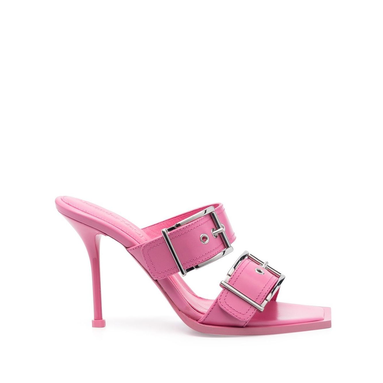 Alexander McQueen 100mm Buckle Leather Sandals Sandals