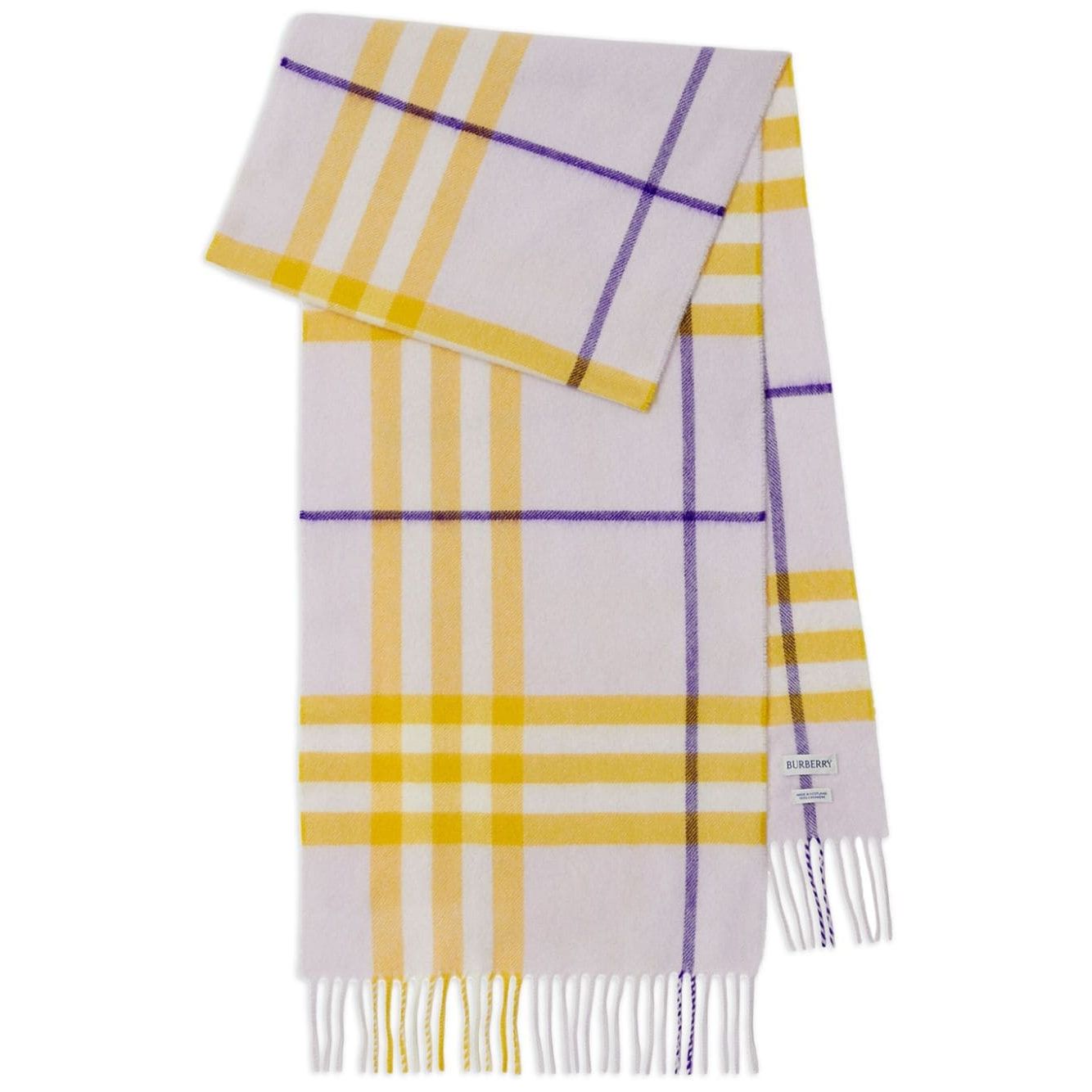 Burberry checked fringed-edge cashmere scarf Scarves Hats & Gloves