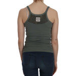 PINK MEMORIES Green Sleeveless Spaghetti Tank T-Shirt Blouse TSH3915-40