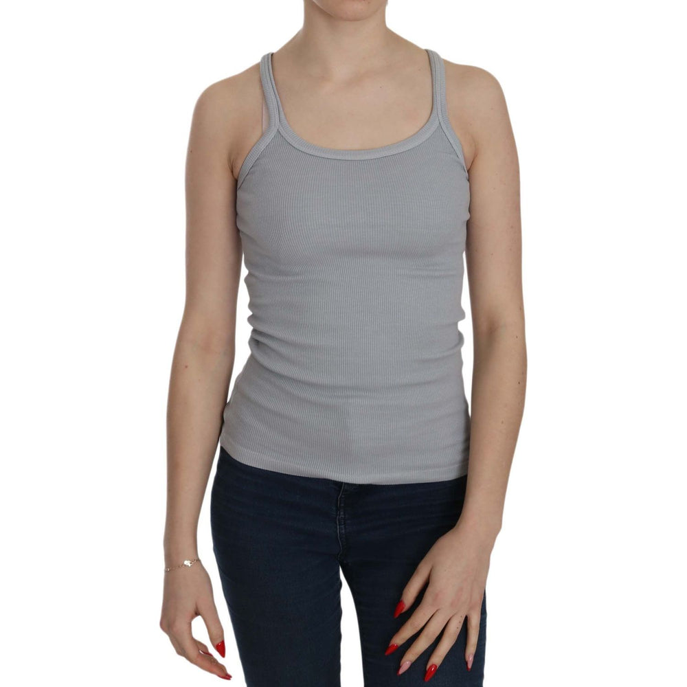 PINK MEMORIES Light Grey Sleeveless Spaghetti Strap Blouse TSH3916-38