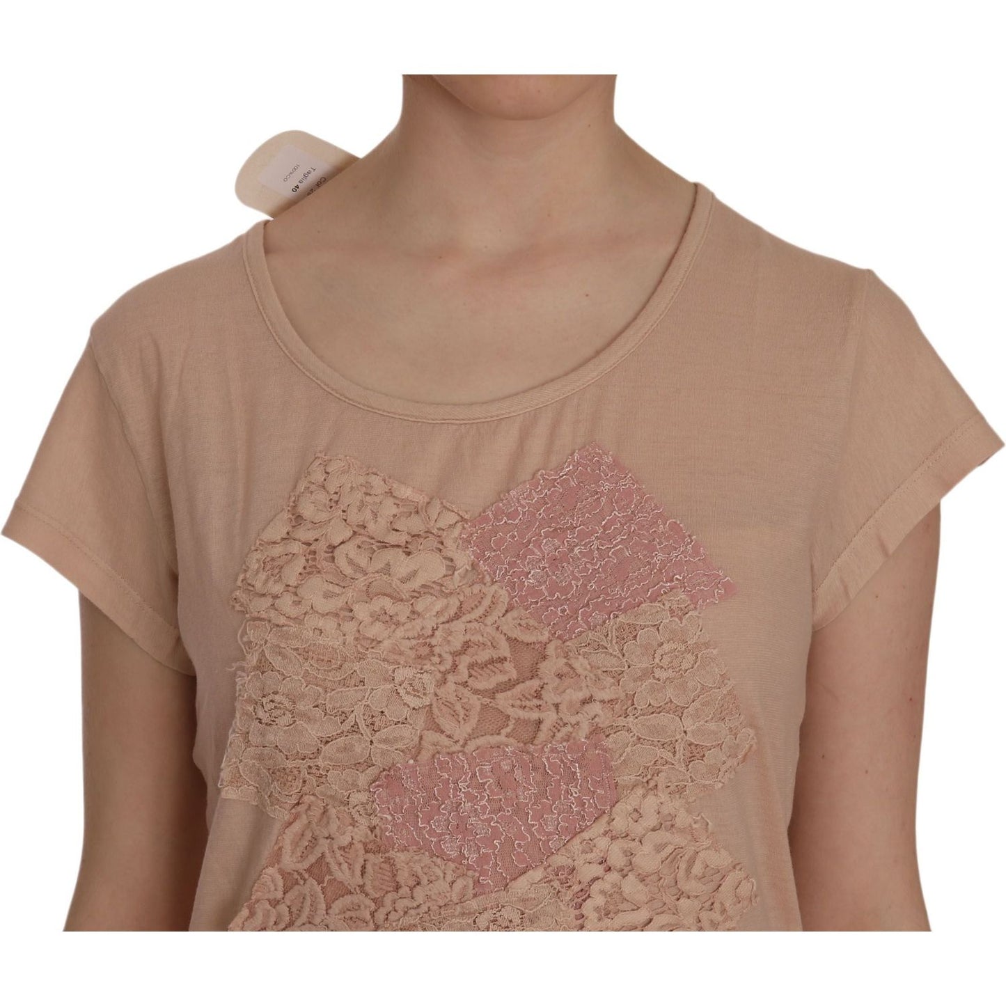 PINK MEMORIES Pink Lace Short Sleeve Shift Mini Dress TSH3472-40