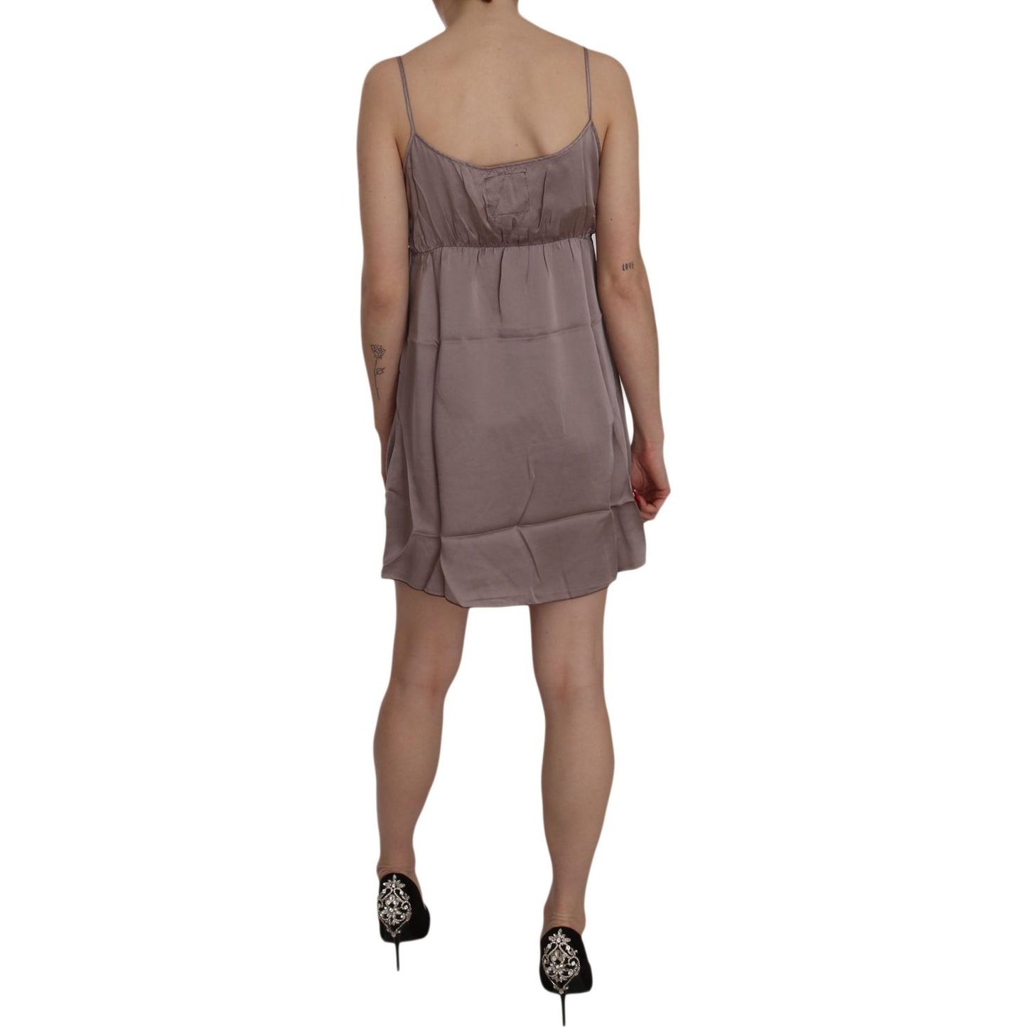 PINK MEMORIES Purple Spaghetti A-line Mini Silk Dress TSH3478-42