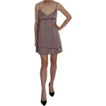 PINK MEMORIES Purple Spaghetti A-line Mini Silk Dress TSH3478-42
