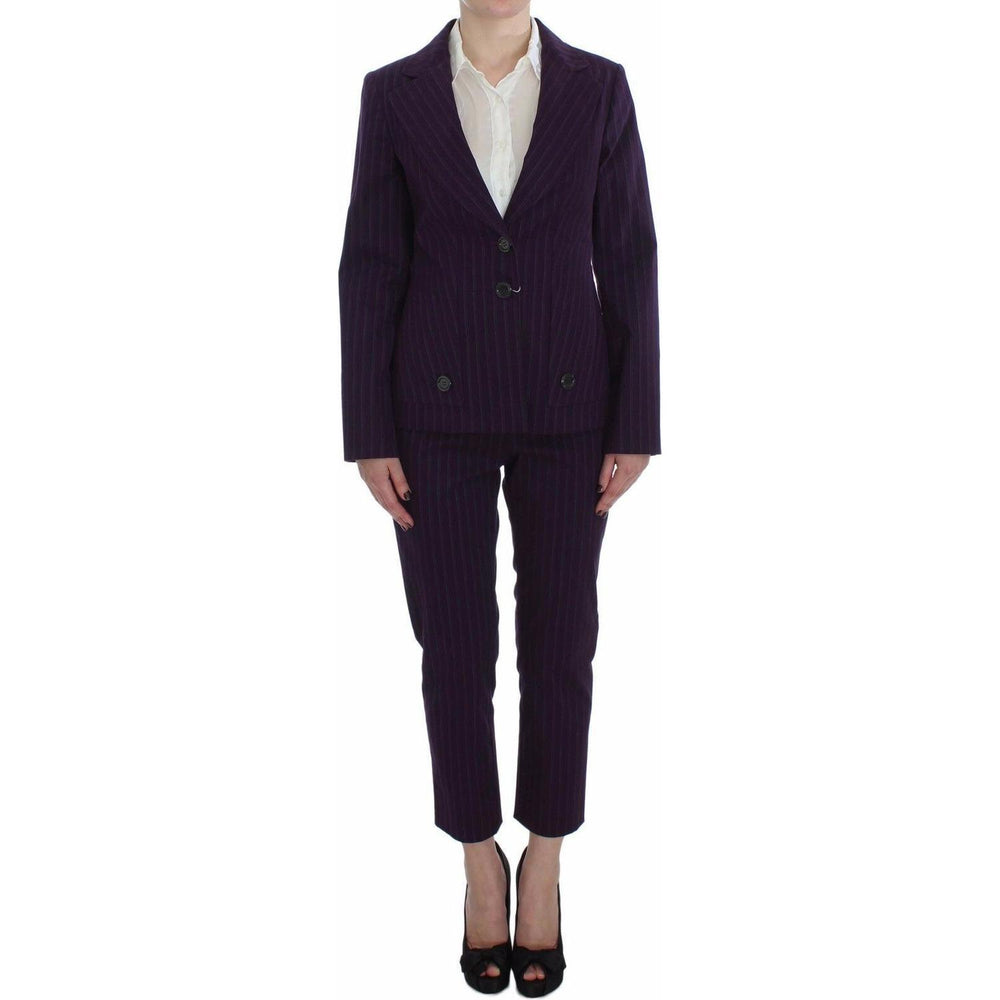 BENCIVENGA Purple Striped Stretch Coat Blazer Pants Suit SIG30887-48