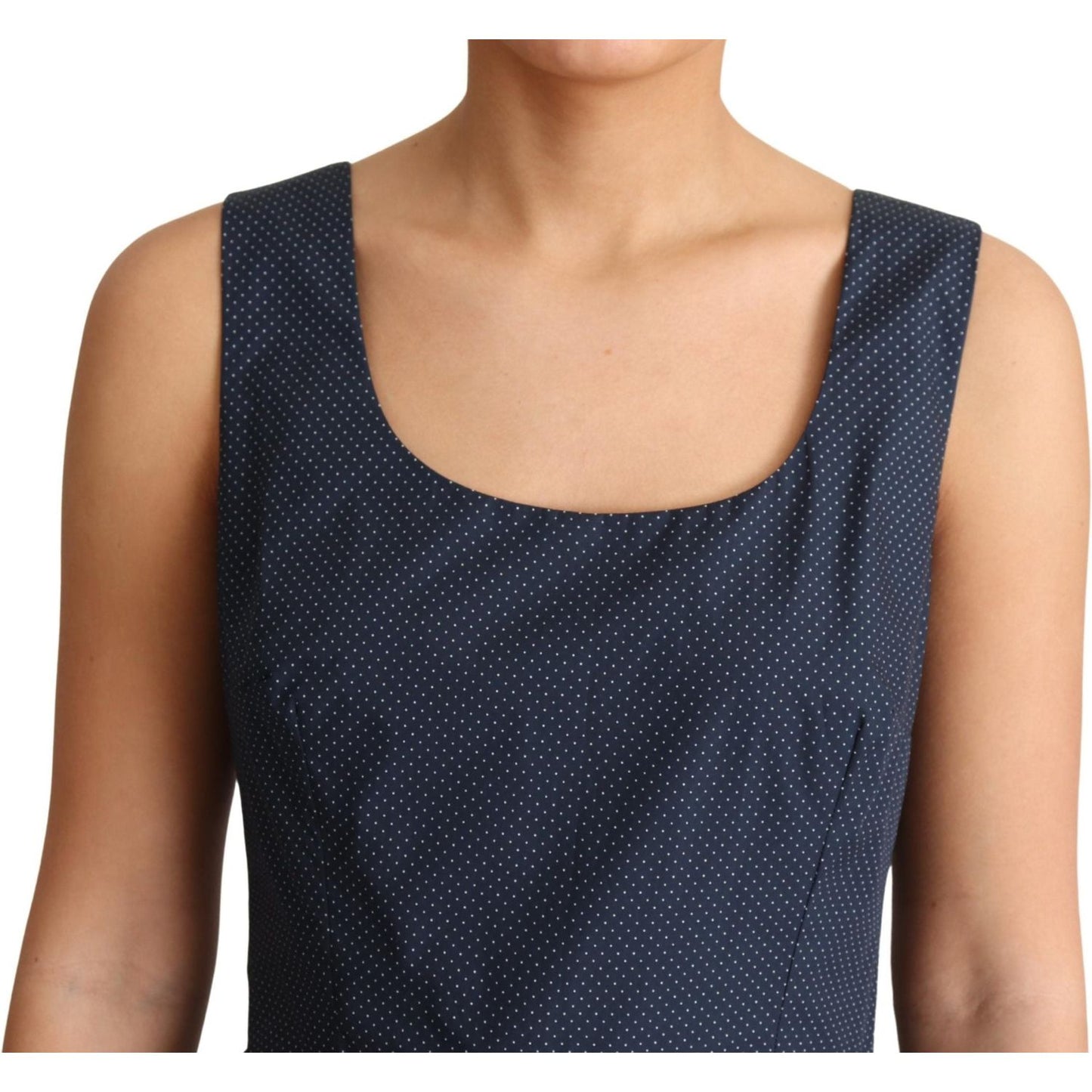 Dolce & Gabbana Blue Polka Dotted Cotton A-Line Dress