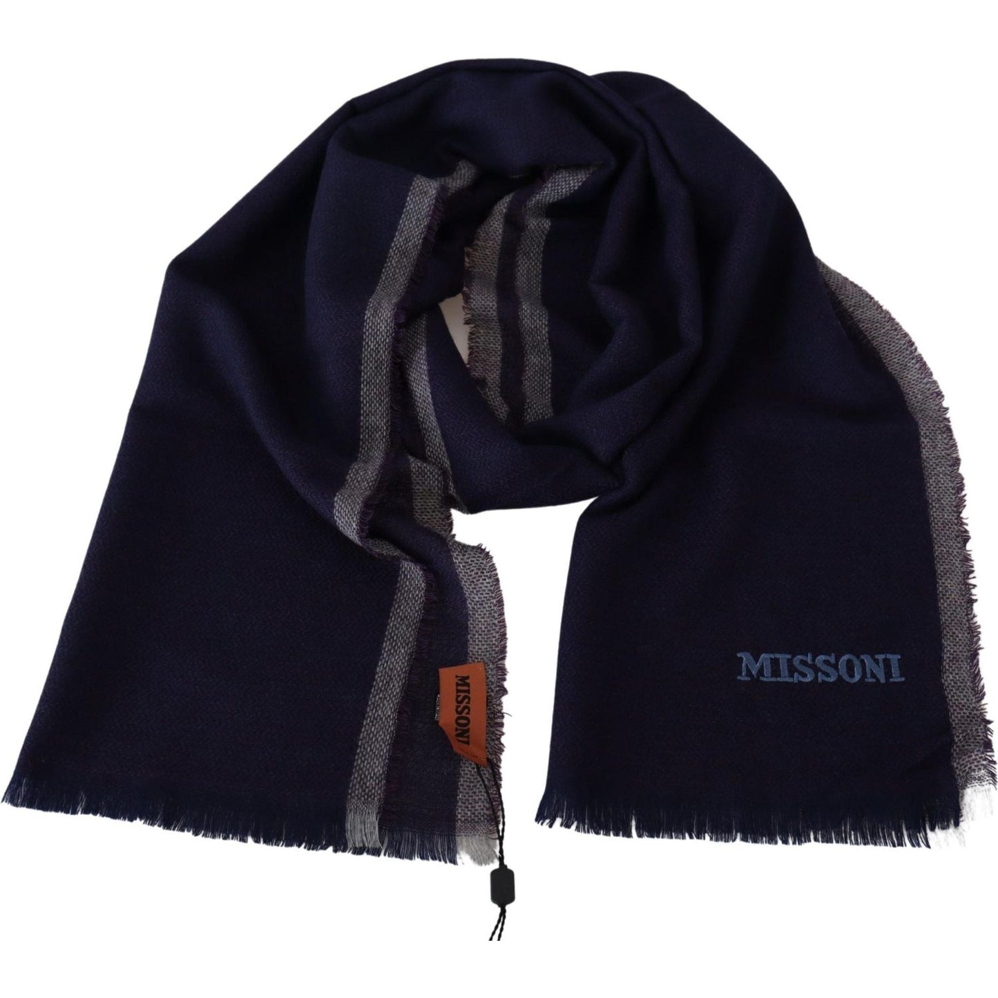 Missoni Multicolor Striped Wool Unisex Wrap Fringes Scarf MS1993