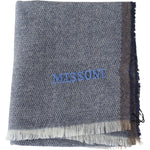 Missoni Gray Striped Wool Unisex Neck Wrap Fringes Scarf MS2043BG