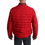 Dolce & Gabbana Red and Gold Bomber Designer Jacket Dolce & Gabbana Firebrick