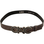 Costume National Brown Letter Logo Buckle Belt WOMAN BELTS