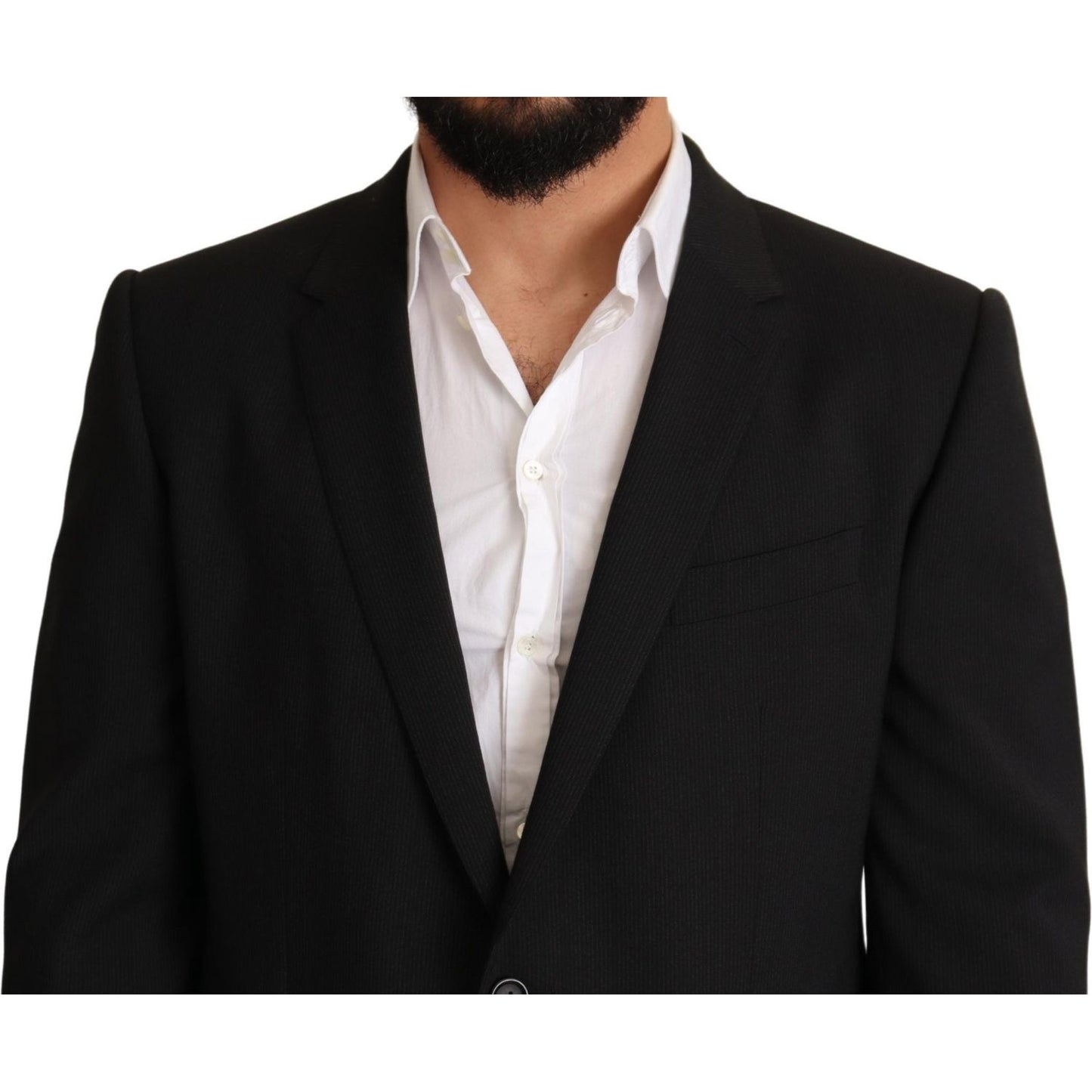 Dolce & Gabbana Black Striped MARTINI Jacket Blazer