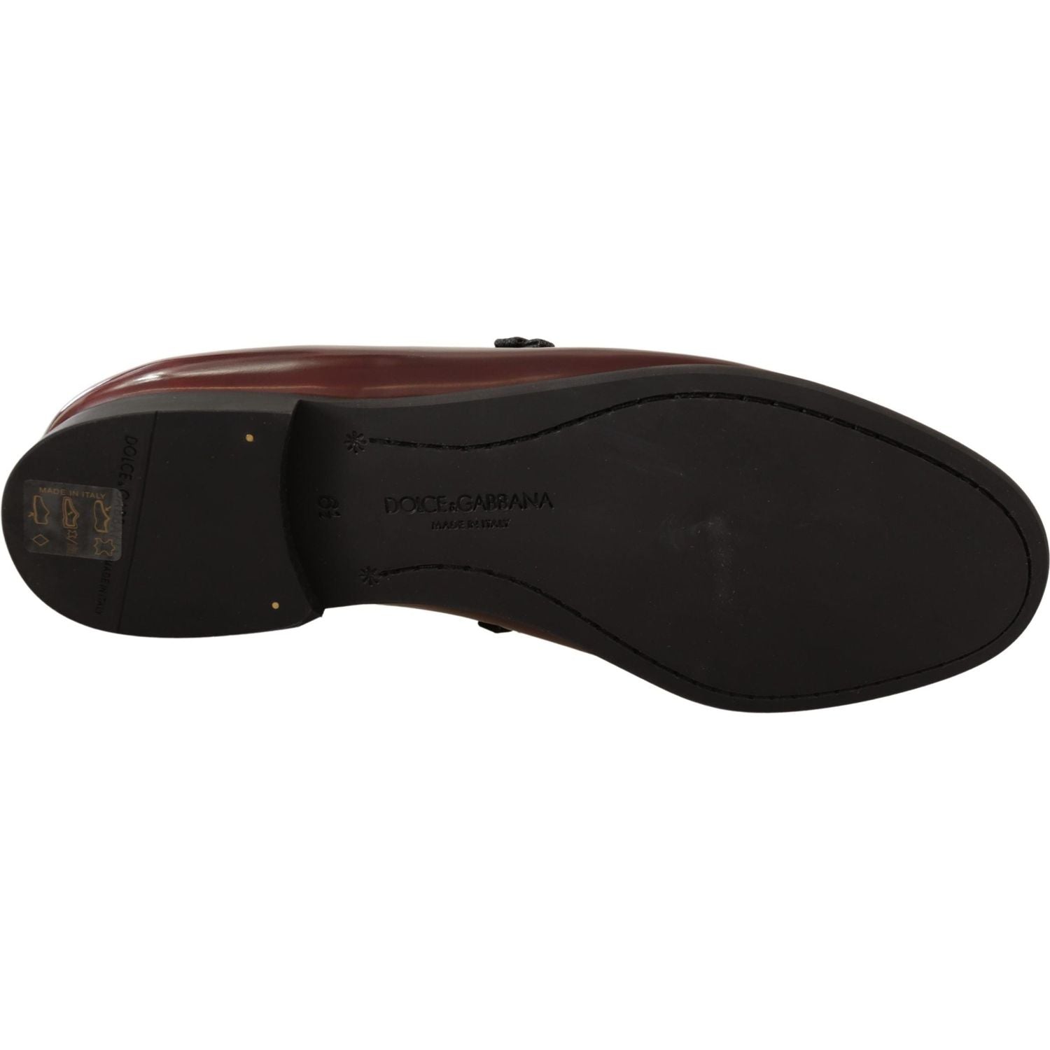 Dolce & Gabbana Bordeaux Patent Leather Dress Loafers Shoes