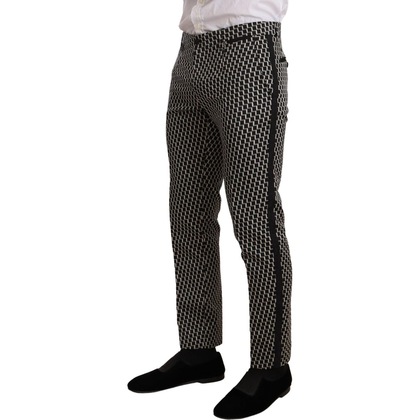 Dolce & Gabbana Elegant Martini Black Check Three-Piece Suit Dolce & Gabbana Black