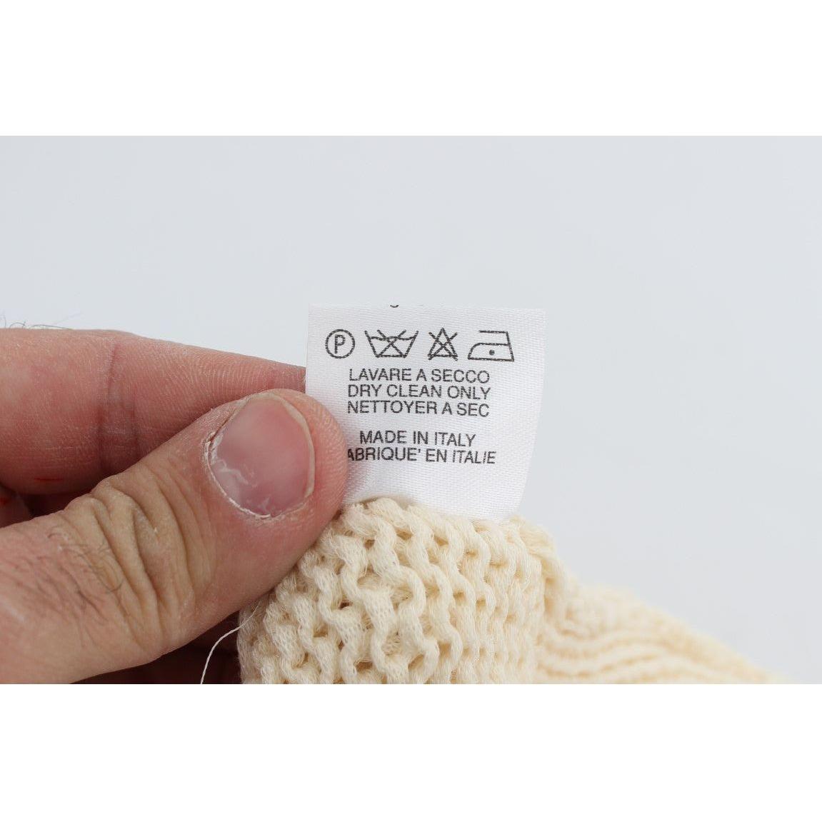 PINK MEMORIES Beige Cotton Blend Knitted Sleeveless Sweater