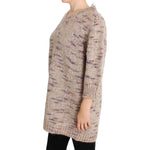 PINK MEMORIES Beige Wool Blend Knitted Oversize Sweater SIG30261-1