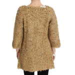 PINK MEMORIES Beige Wool Blend Cape Sweater SIG30270-1