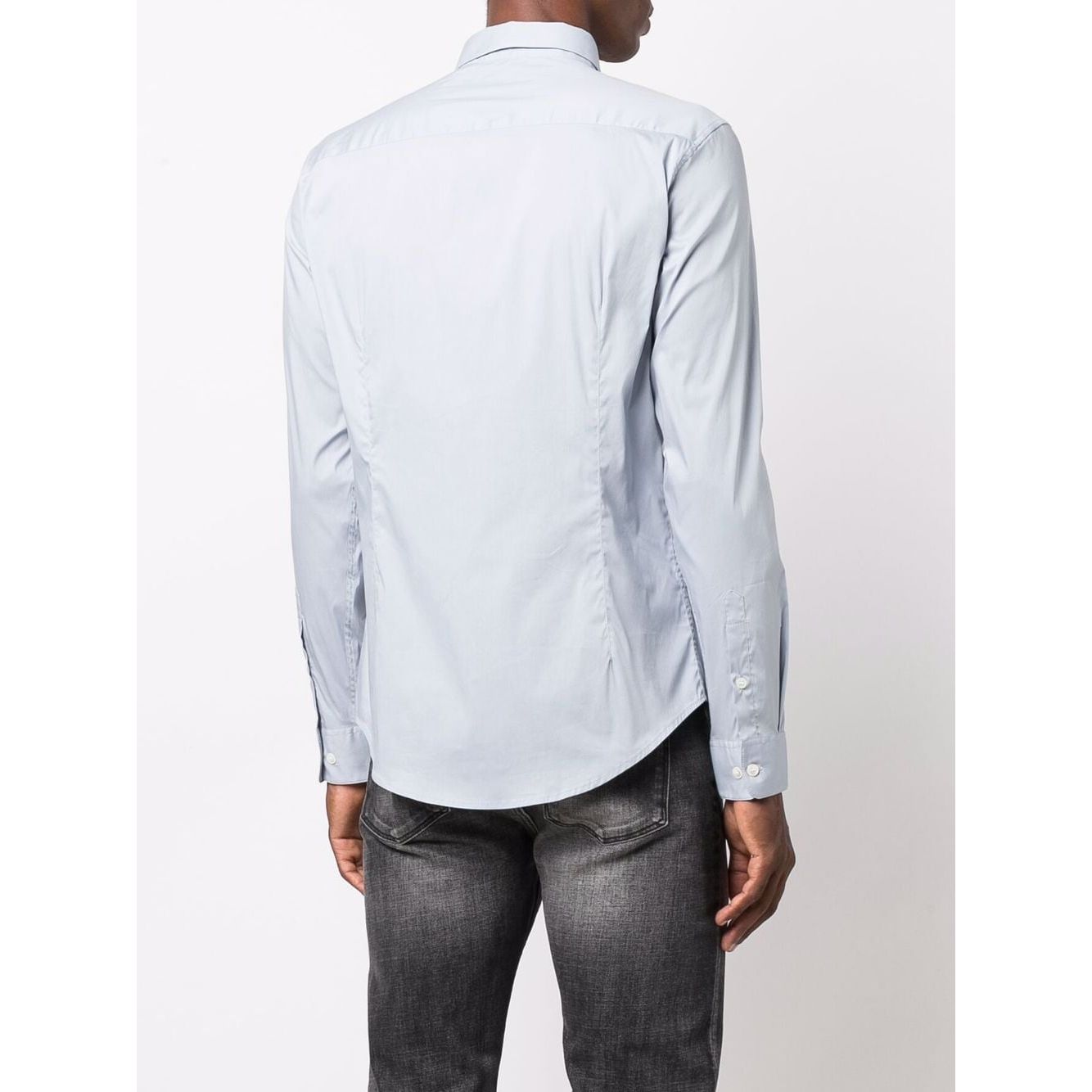 Emporio Armani logo-embroidered long-sleeve shirt