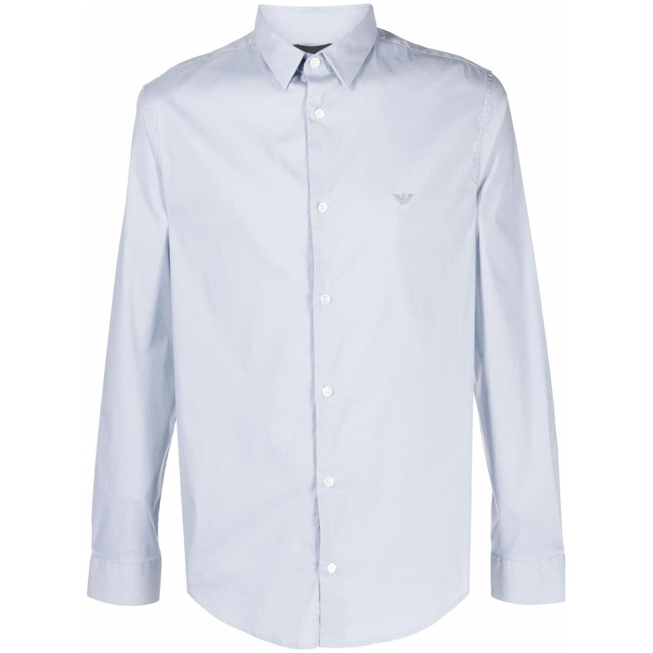 Emporio Armani logo-embroidered long-sleeve shirt