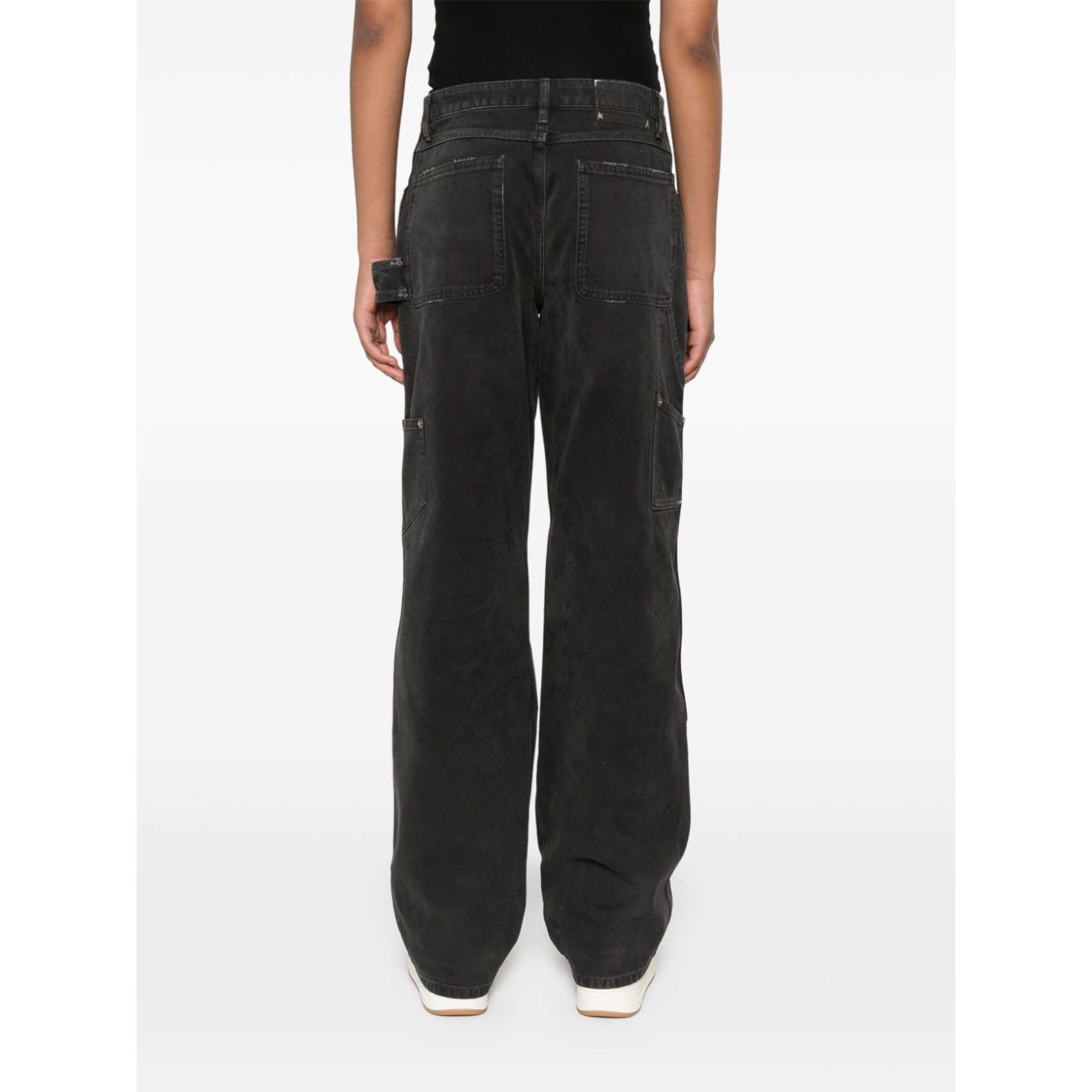 Golden Goose jeans with distressed effect and front patches