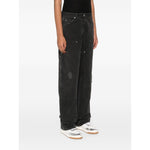 Golden Goose jeans with distressed effect and front patches