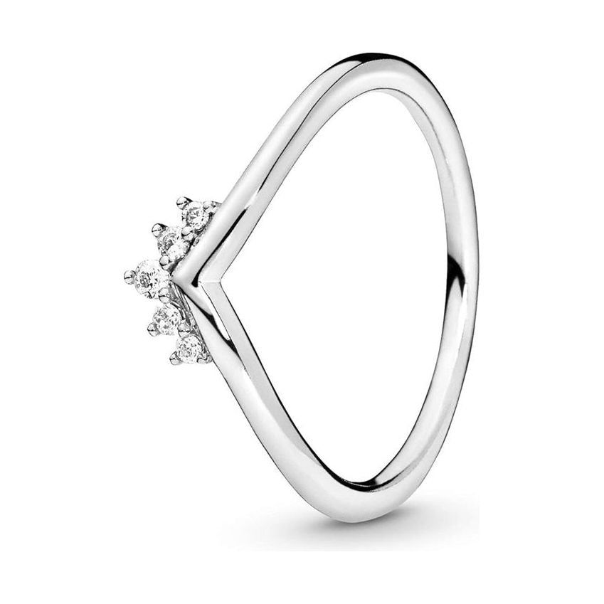 Silver PANDORA Tiara Wishbone Ring, Size 54, Ladies' accessory in official packaging, crafted from Silver 925°.