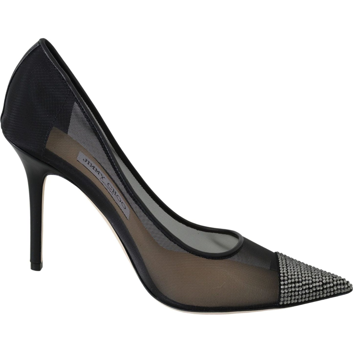 Jimmy Choo Elegant Black Mesh Crystal Pumps 194611090618