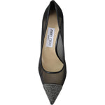 Jimmy Choo Elegant Black Mesh Crystal Pumps 194611090618