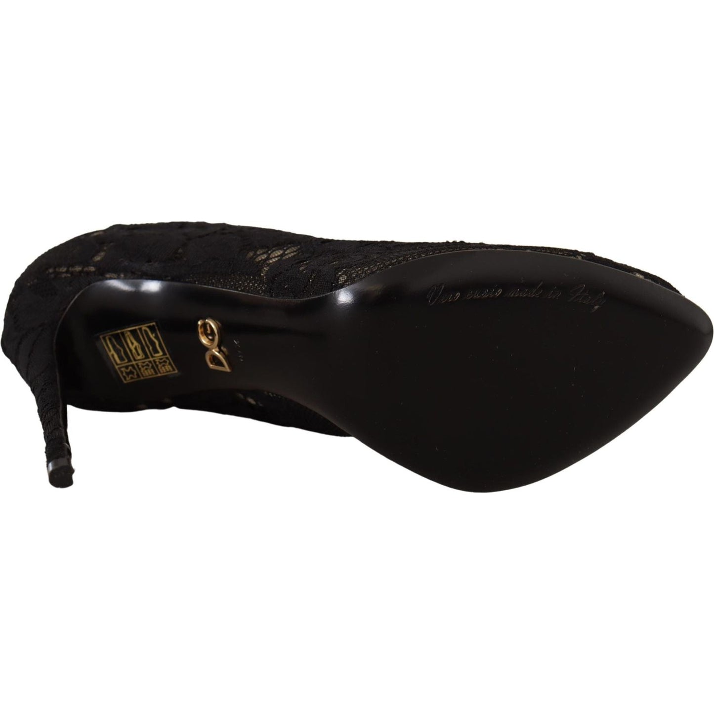 Dolce & Gabbana Black Stretch Socks Taormina Lace Boots Shoes