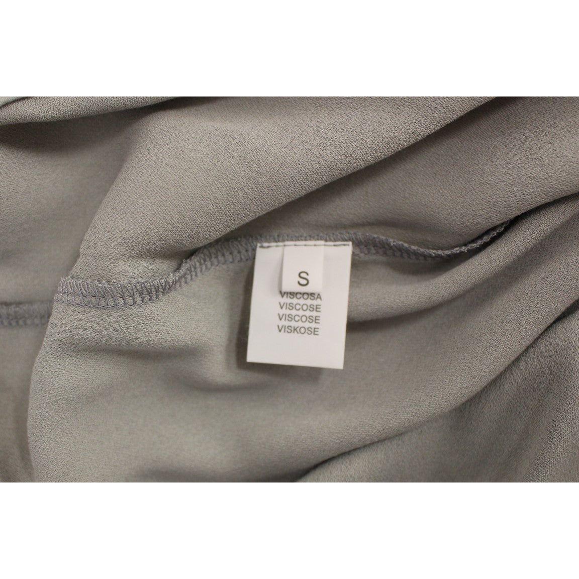 Comeforbreakfast Gray Viscose Tank Top Shirt Blouse