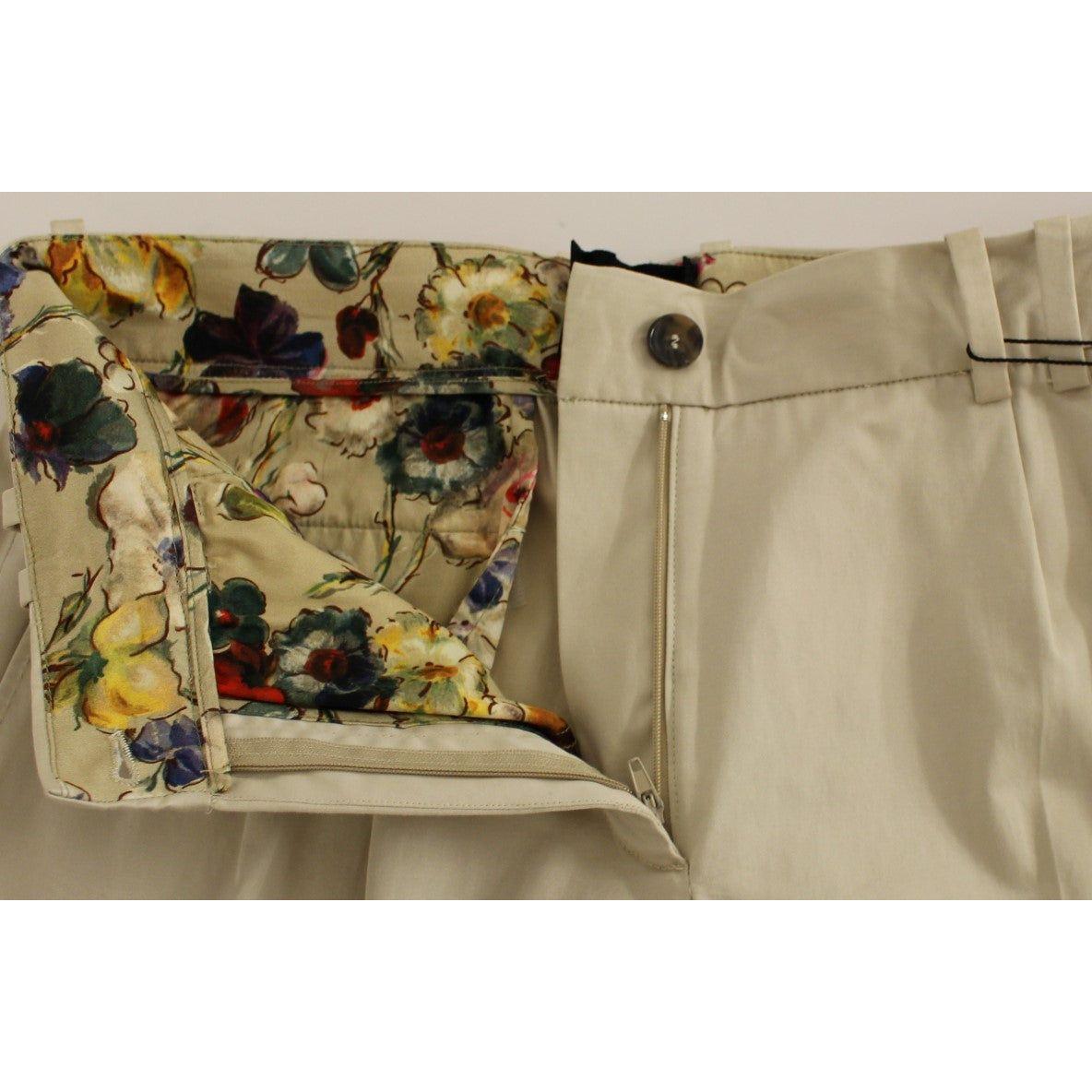 Dolce & Gabbana Beige Cotton Chinos Pants Jeans & Pants