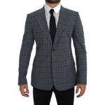 Dolce & Gabbana Blue Checkered Slim Fit Blazer Jacket GTT10074
