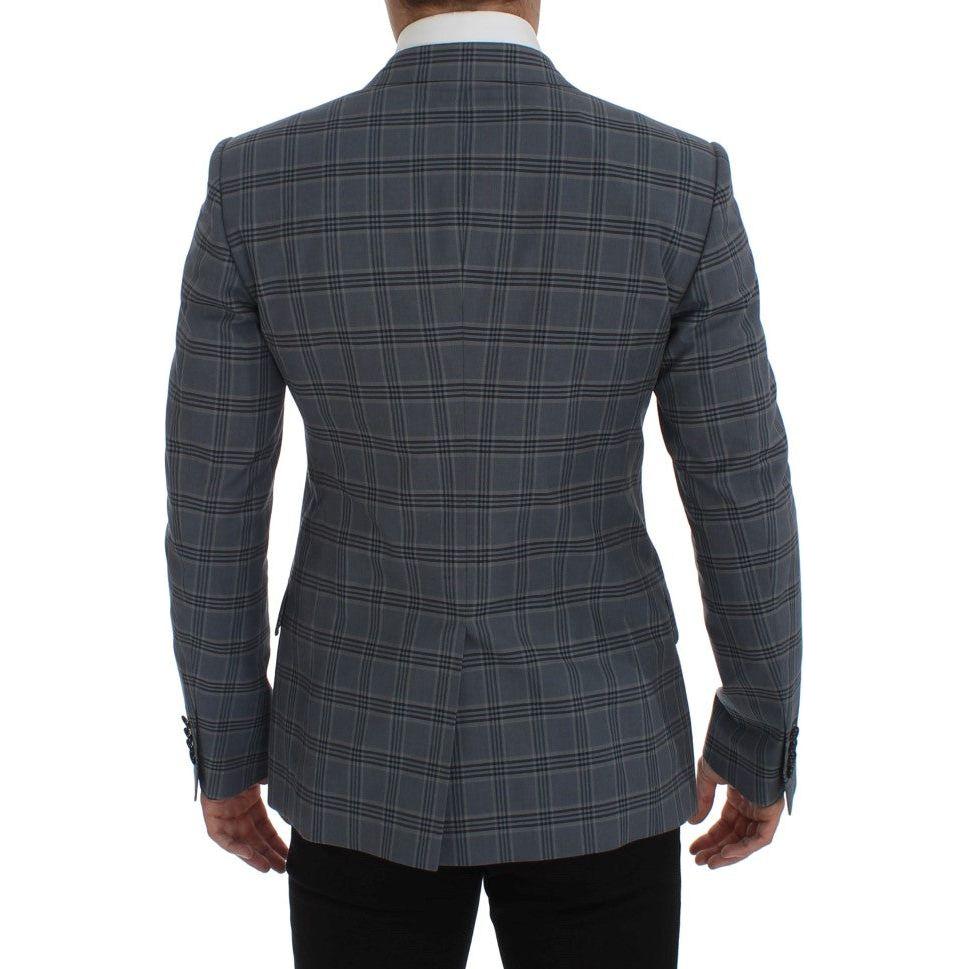 Dolce & Gabbana Blue Checkered Slim Fit Blazer Jacket GTT10074