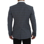 Dolce & Gabbana Blue Checkered Slim Fit Blazer Jacket GTT10074