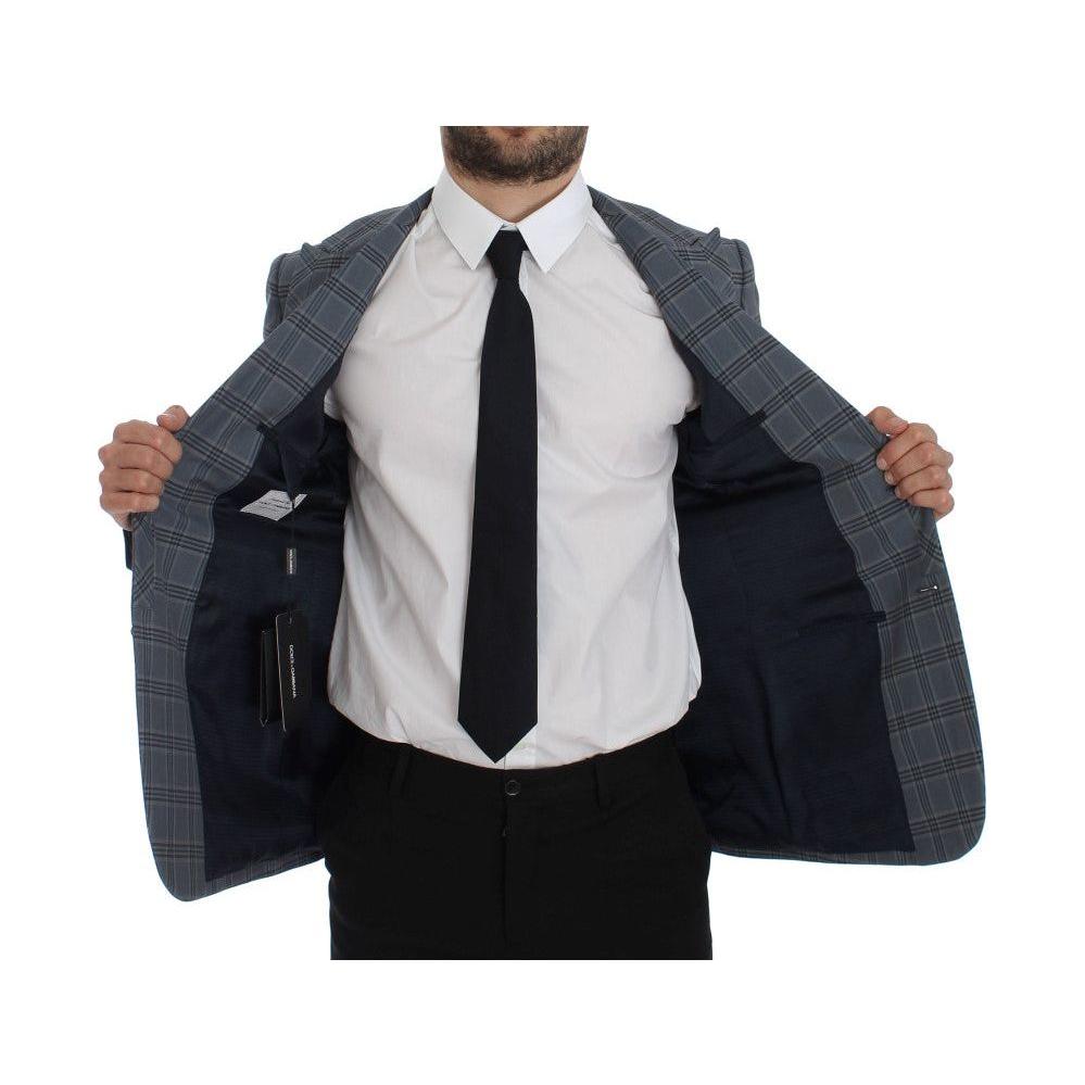 Dolce & Gabbana Blue Checkered Slim Fit Blazer Jacket GTT10074