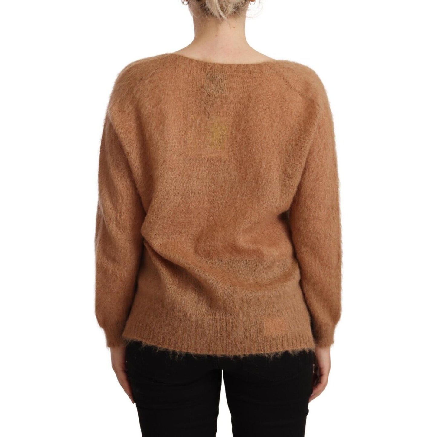 PINK MEMORIES Brown Cardigan V-Neck Long Sleeve Sweater TSH3202 - 42