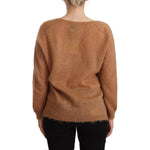 PINK MEMORIES Brown Cardigan V-Neck Long Sleeve Sweater TSH3202 - 42