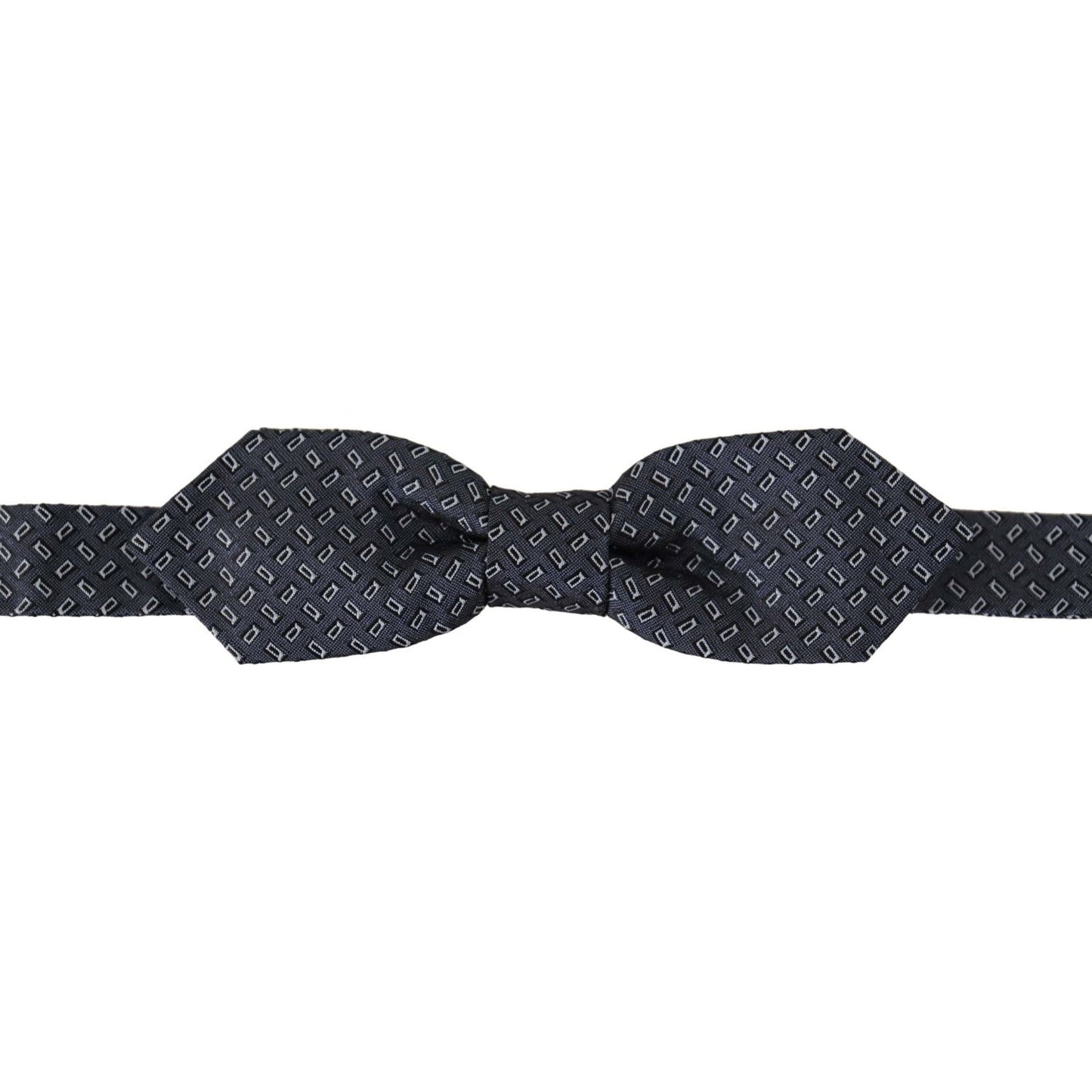 Dolce & Gabbana Blue Gray Polka Dot 100% Silk Neck Papillon Tie