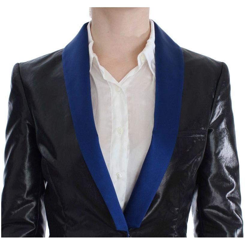 Exte Black Blue Two Piece Suit Skirt & Blazer SIG30857-2
