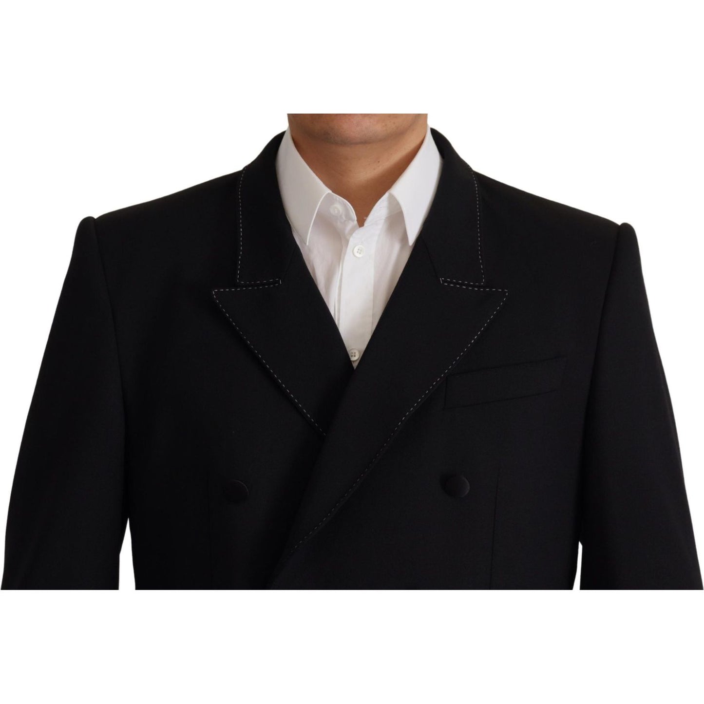 Dolce & Gabbana Black Double Breasted Coat Blazer Jacket