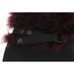 Dolce & Gabbana Black Leather Bordeaux Shearling Gloves LB107-3