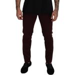 Dolce & Gabbana Bordeaux Cotton Stretch GOLD Denim Jeans PAN73264- 44
