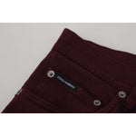 Dolce & Gabbana Bordeaux Cotton Stretch GOLD Denim Jeans PAN73264- 44