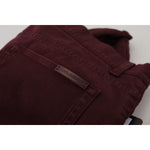 Dolce & Gabbana Bordeaux Cotton Stretch GOLD Denim Jeans PAN73264- 44