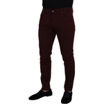 Dolce & Gabbana Bordeaux Cotton Stretch GOLD Denim Jeans PAN73264- 44