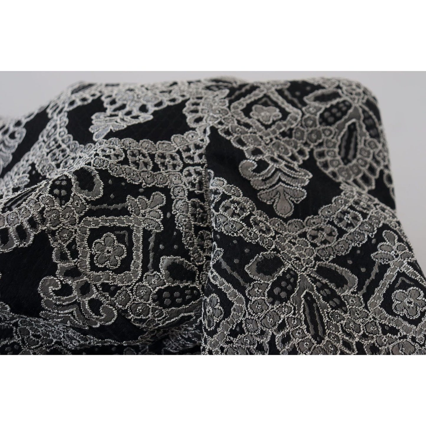 Dolce & Gabbana Black Gray Jacquard Sheath Bodycon Dress