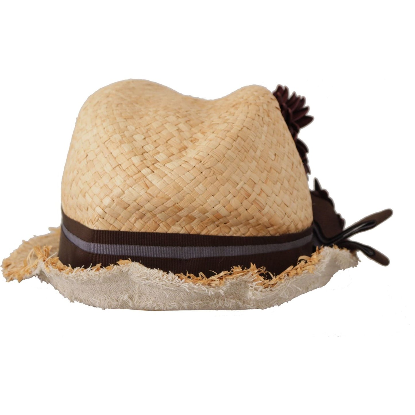 Dolce & Gabbana Yellow Ribbon Floral Embellished Straw Hat