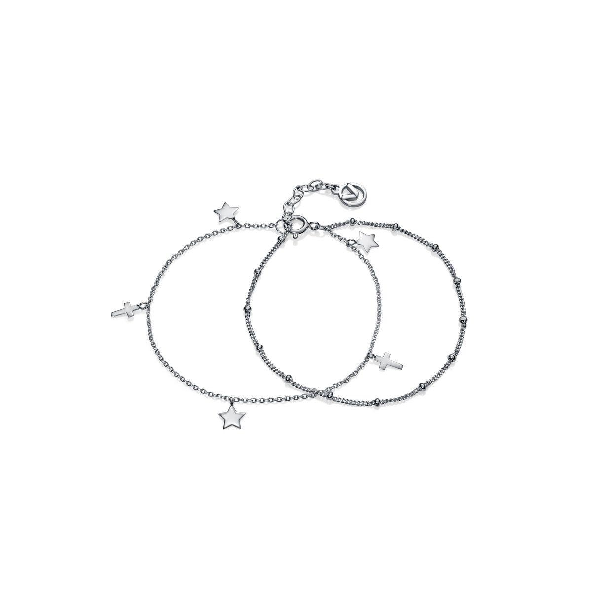 VICEROY JEWELS Mod. 4089P000-00 silver bracelet for ladies with star and cross charms, quartz movement, water resistant to 5 ATM, in official box.