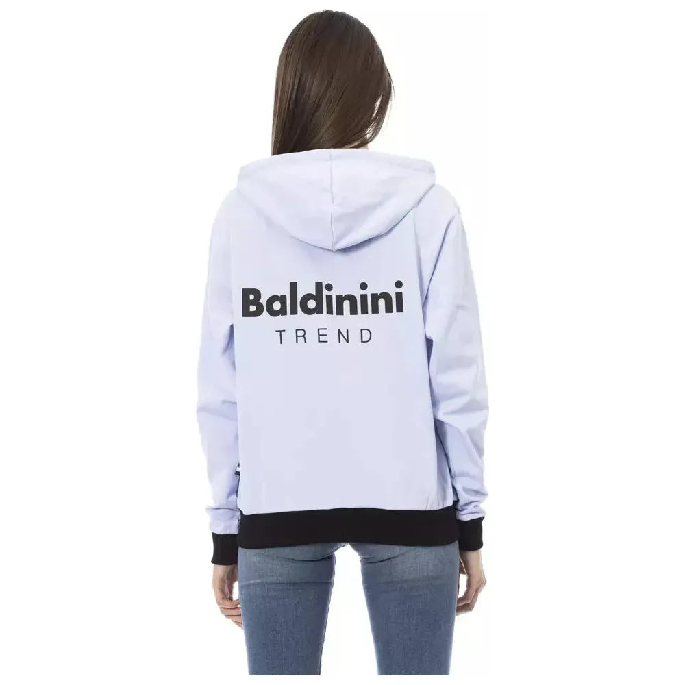 Baldinini Trend Purple Cotton Women Sweater with Adjustable Hood BA-23100-M