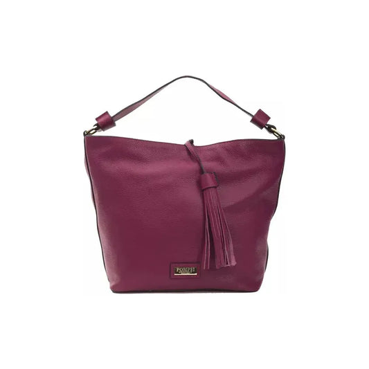 Pompei Donatella "Burgundy Leather Women Shoulder Bag"
